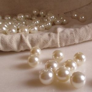 perles blanches 14 mm