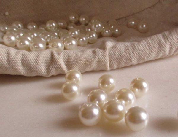 perles blanches 14 mm
