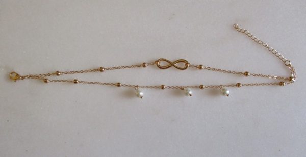 bracelet de cheville infinity et perles