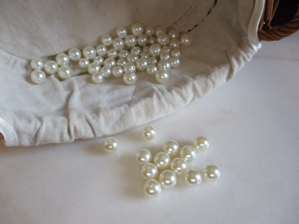 perles blanches 8 mm