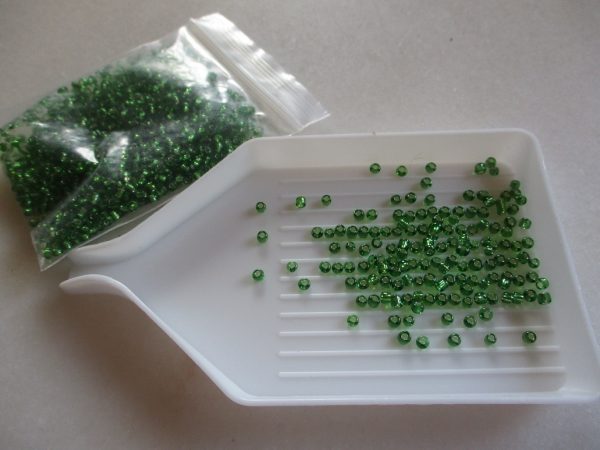 Perles de rocaille vert en verre